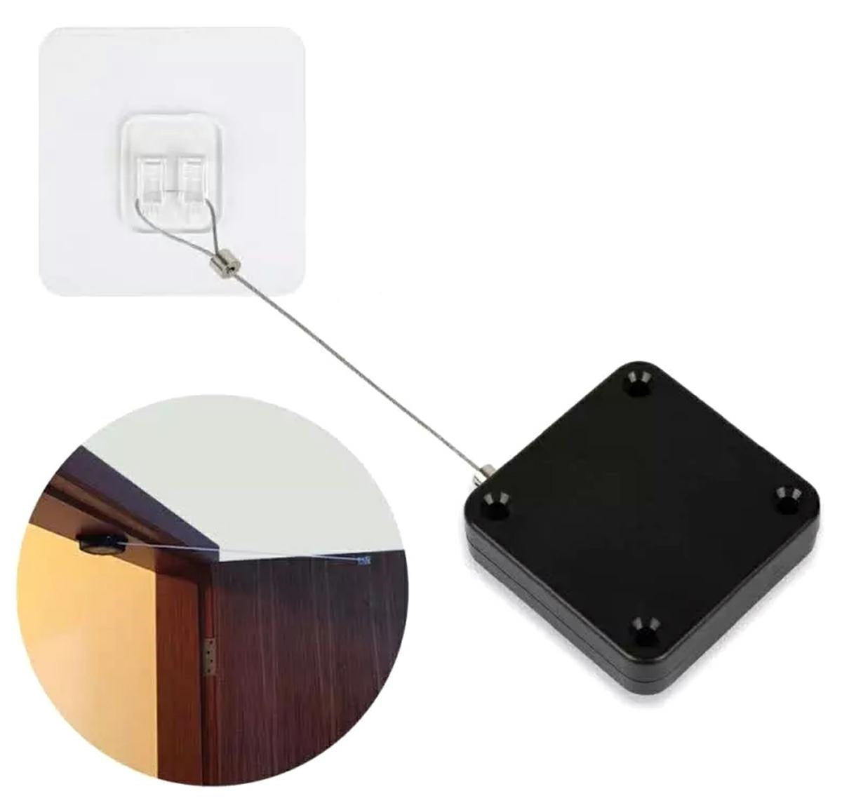 Inchizator automat pentru usi, Zola®, asamblare usoara, din plastic/otel, negru, 6.3x6.3x1.8 cm