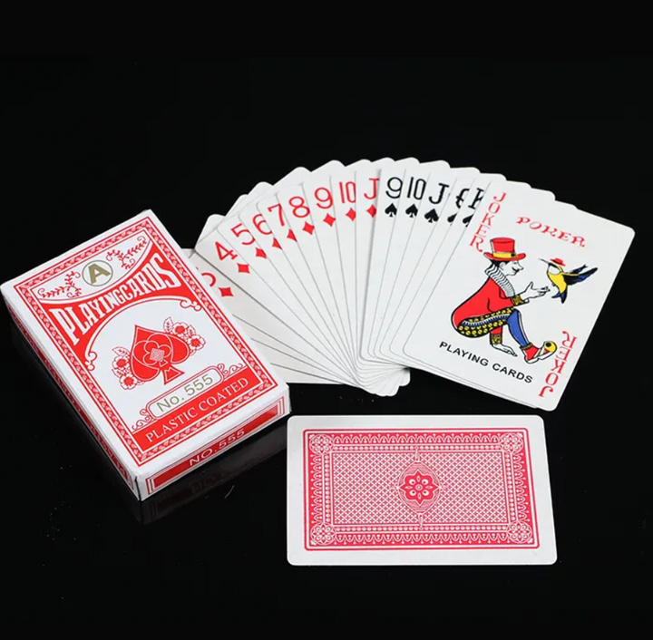 Carti de joc, Zola®, 54 bucati, 8.5x5.4 cm, plastic, pachet rosu