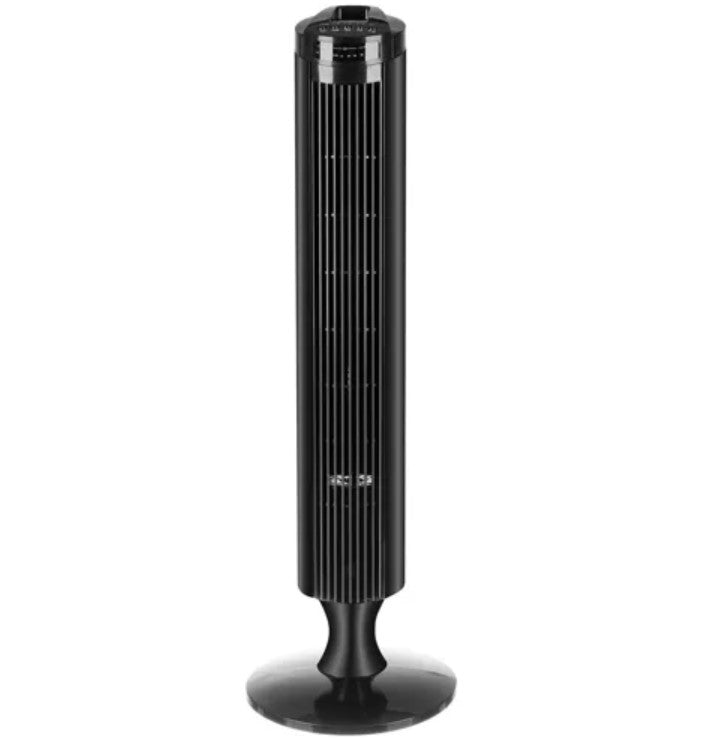 Ventilator tip turn, Zola, cu telecomanda, 3 viteze, 3 moduri de functionare, inaltime 84 cm, fucntie Sleep, putere 50 W,  oprirea automata, alimentare: 22-240V ~50 Hz, negru
