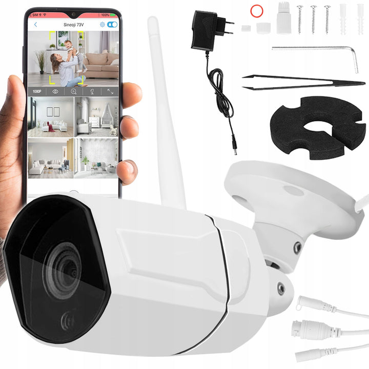 Camera IP WIFI, Zola®, 1080p,  slot card microSD, cardaplicatie SAP HD, exterioara, 2Mpx, alba