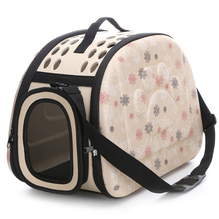 Geanta de transport animale, Zola®, pliabila, perfecta pentru pisici sau caini de talie mica, 35x22x6.5 cm, crem
