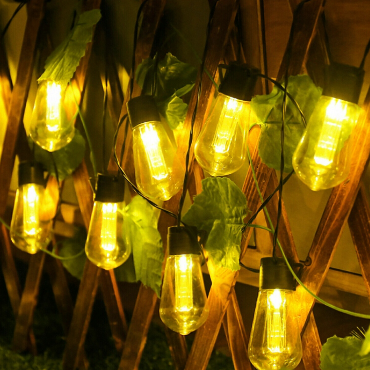 Ghirlanda luminoasa, UBX®, cu panou solar, 10 LED-URI, culoare alb cald, impermeabila, lungime 3 m, neagra