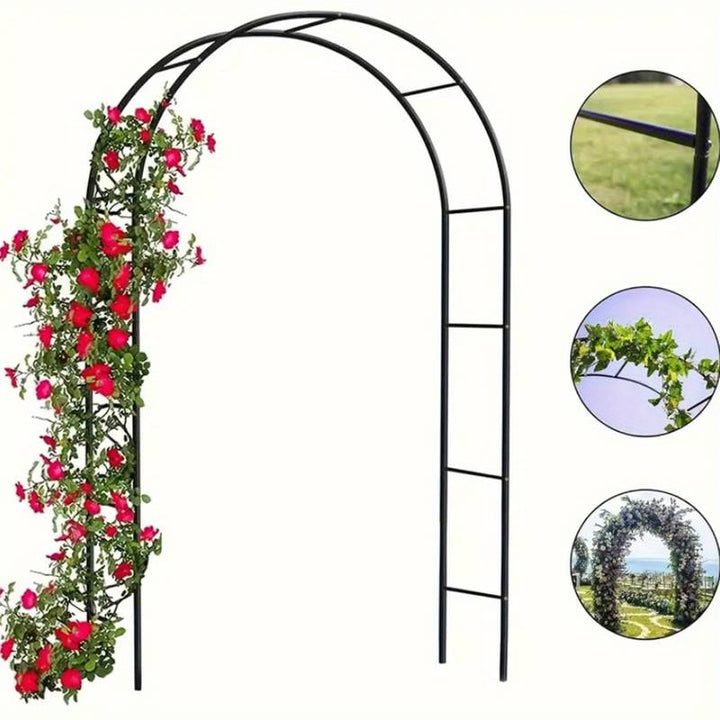 Arcada metalica de gradina, Zola®, pentru flori cataratoare, 240x140cm, neagra