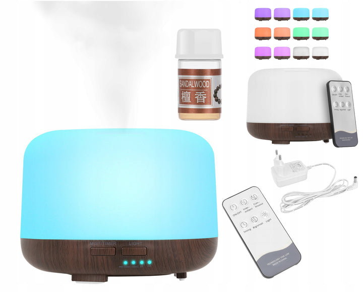 Umidificator 4 in 1, Zola®, difuzor de arome, ionizator, lampa cu mai multe culori, telecomanda,13x 10cm