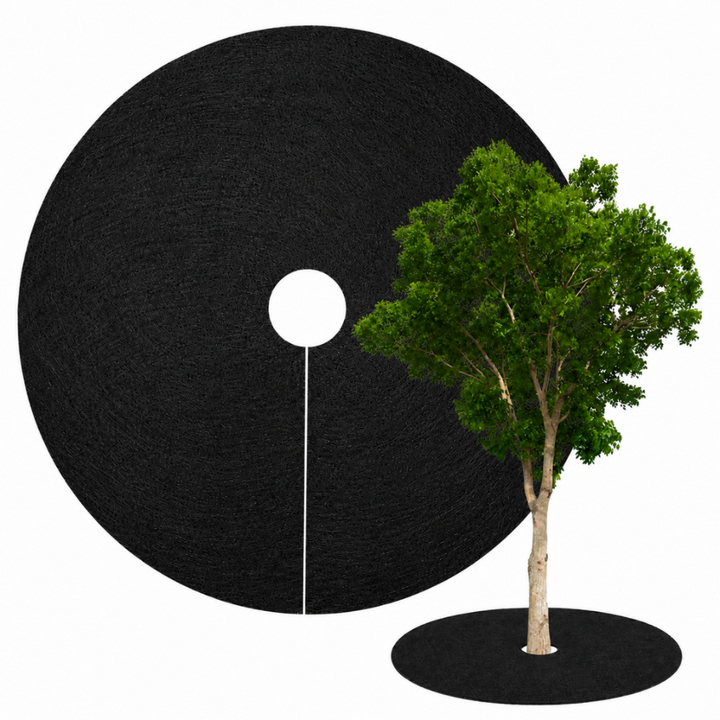 Disc anti-buruieni pentru copaci, Zola, diametru 42 cm, retine umiditatea, protejeaza, din pasla, negru