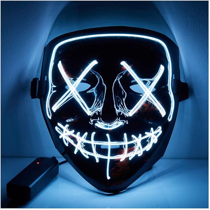 Masca Halloween, Zola®, neagra cu leduri gri