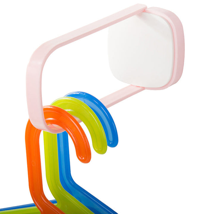 Suport autoadeziv pentru umerase si clesti de rufe,  Zola®, plastic, 7x15.5 cm, roz