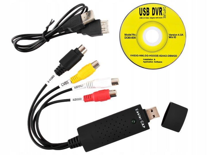 Placa Easycap pentru captura video si audio, Zola®, cu usb si 4 intrari video, negru