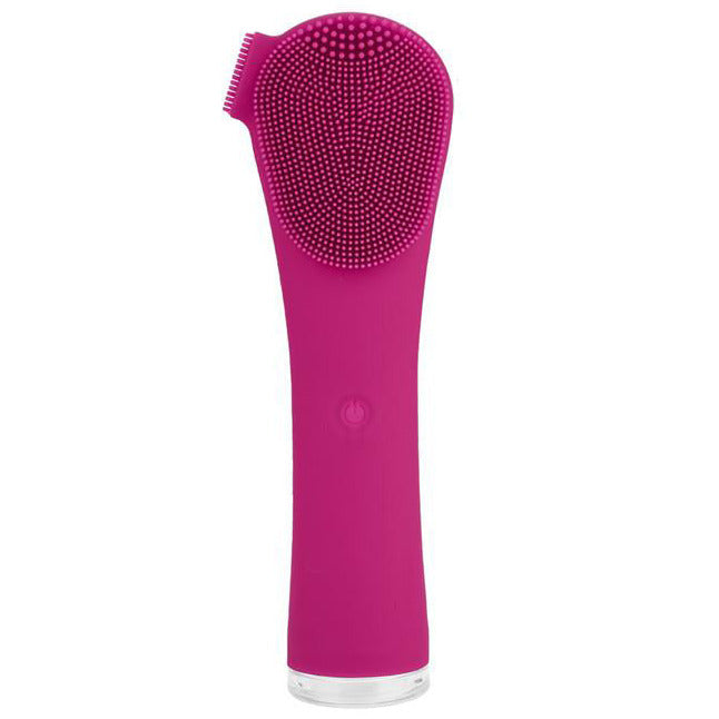 Perie de curatare faciala si masaj, Zola, 4 zone diferite, din silicon, roz, incarcare rapida, cablu USB