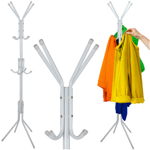 Cuier de tip pom, Zola, 3 nivele, 12 agatatori, 4 picioare, fier, 42 x 170 cm, alb