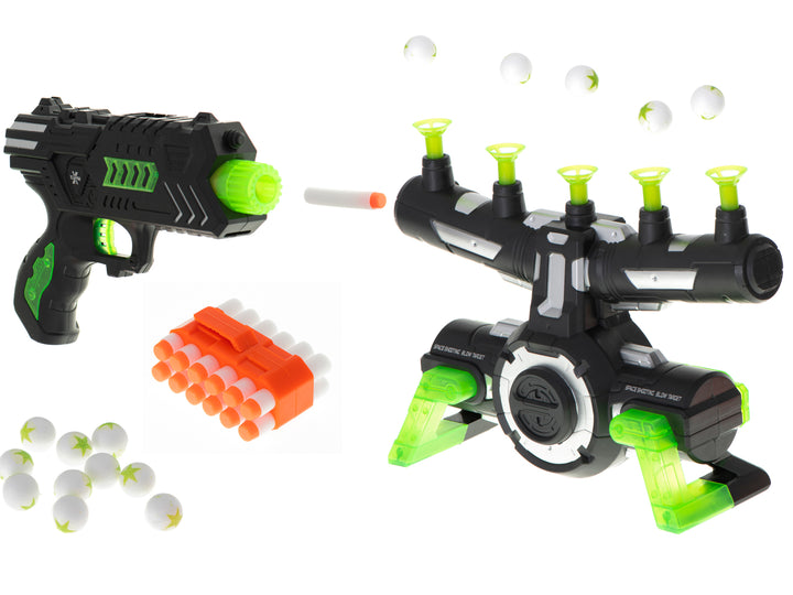 Arma de jucarie, Zola®, 2 in 1, neagra, cu sageti si bile incluse, din plastic