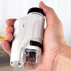Microscop educativ portabil, Zola, marire 60X/120X, focus reglabil, iluminare LED, 10.5x5.3 cm, alb