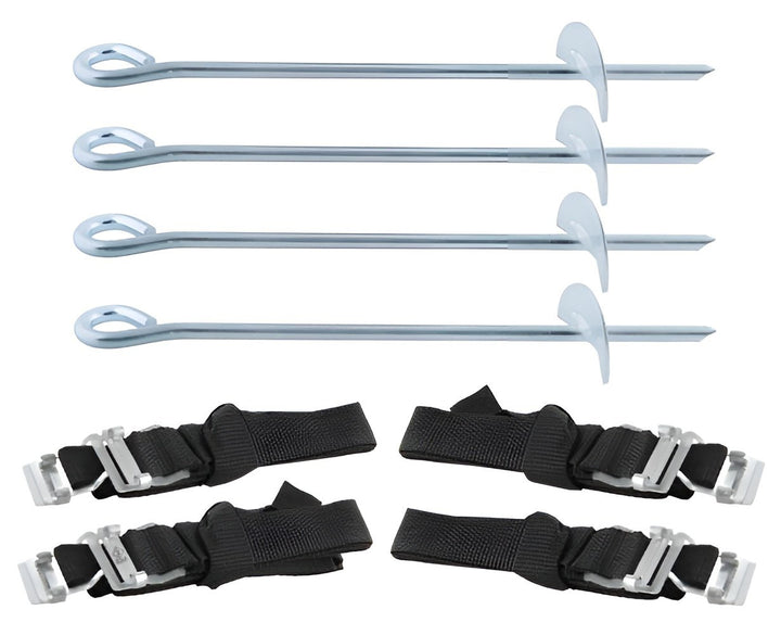 Set 4 ancore pentru fixarea trambulinei, Zola®, dimensiune acora 30 cm, dimensiune centura 135 cm