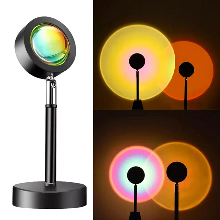 Lampa cu proiectie apus de soare, Zola, alimentare USB, 2.5 W, luminozitate 125 lm, aluminiu, inaltime 27 cm, neagra