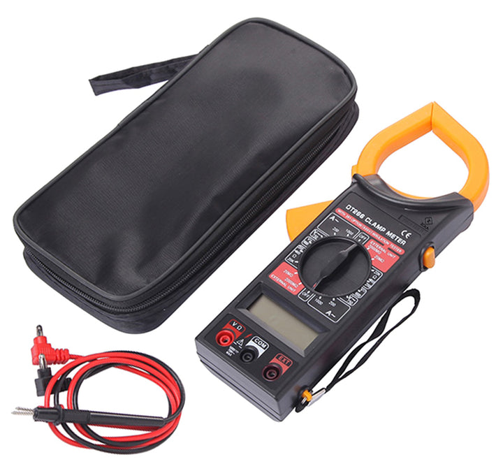 Clampmetru/multimetru digital,  Zola®, DT-266, functia HOLD, cabluri pentru testare incluse,  husa pentru carcasa, negru/portocaliu, 22.5x9x3.5 cm