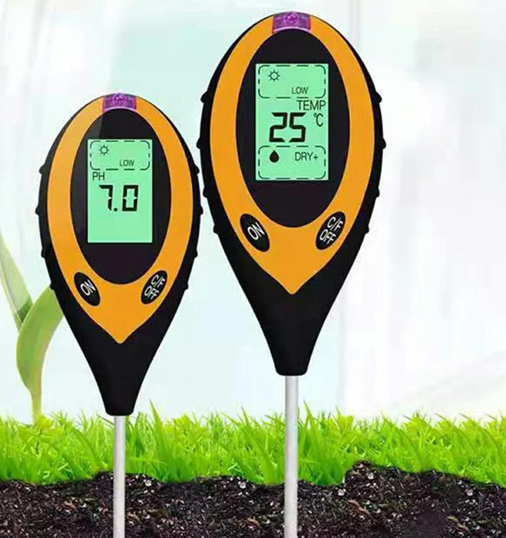 Tester 4 in 1 pentru sol, Zola®, PH, umiditate, aciditate si temperatura, 31 cm, plastic si metal