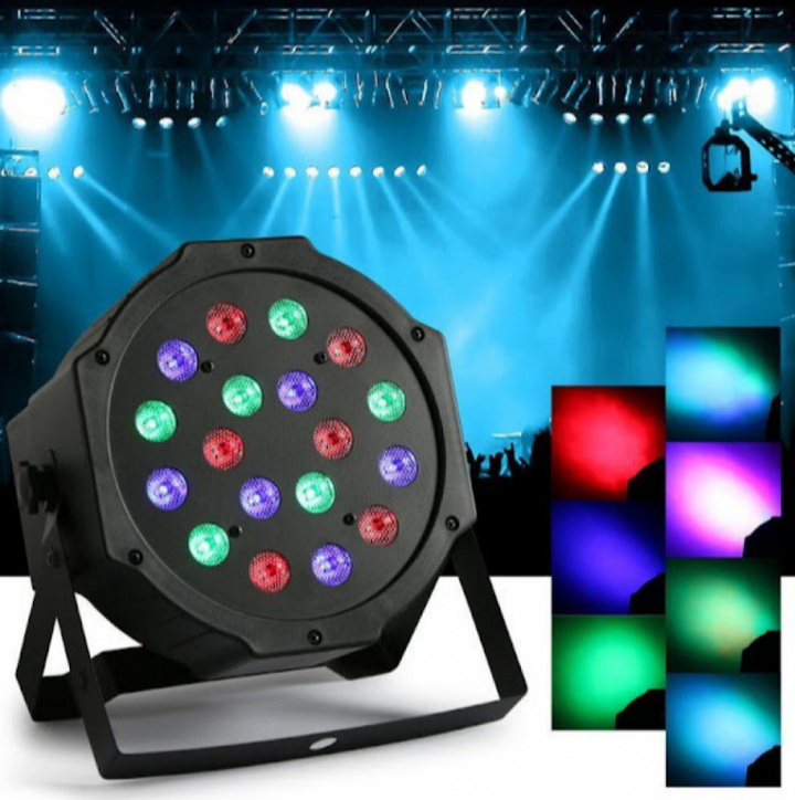 Proiector cu joc de lumini, Zola®, display LED, 4 butoane, 18 culori multicolore,  negru, din plactic/metal, 18x18 cm