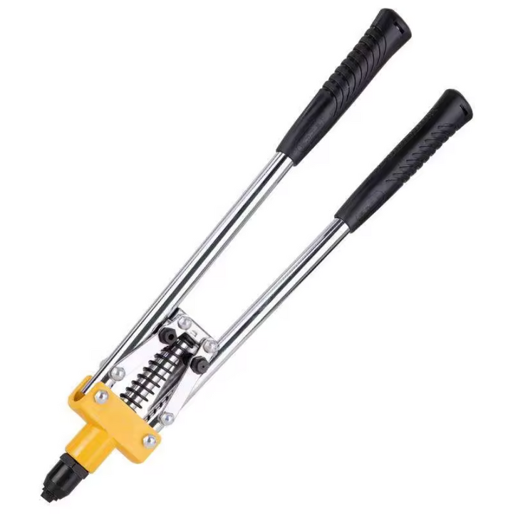 Cleste pentru nituri, Zola, manere lungi, din otel si PVC, lungime 400 mm, negru/galben