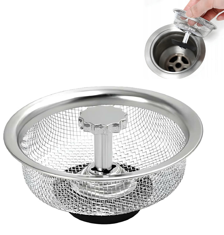 Sita pentru chiuveta de bucatarie, Zola, otel inoxidabil,  diametru 8.2 cm, argintiu