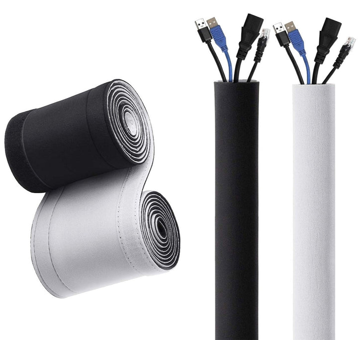 Organizator de cabluri, Zola®, model roll-up, neopren, lungime 3 m, negru