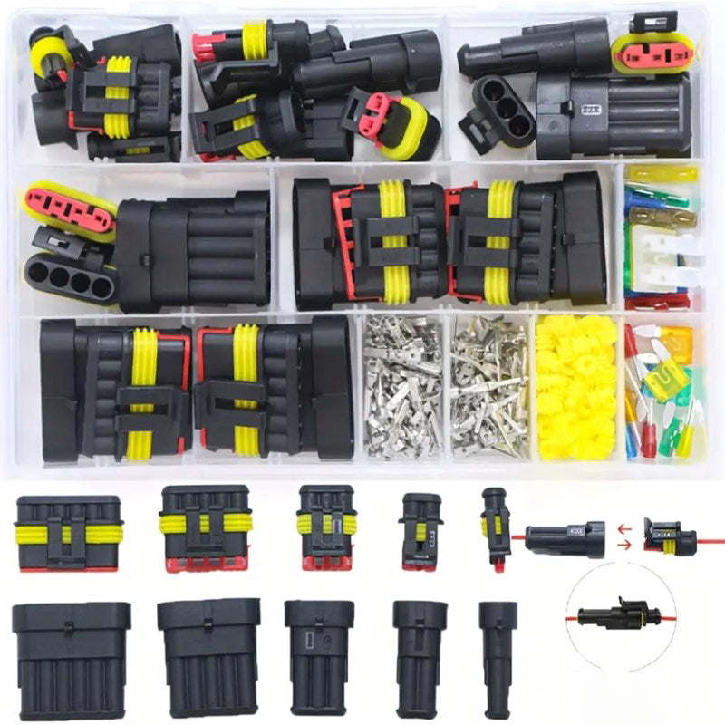 Set conectori ermetici, Zola, 240 elemente, cutie depozitare, rezistente la apa, plastic, 19.5 × 13.1 × 4 cm