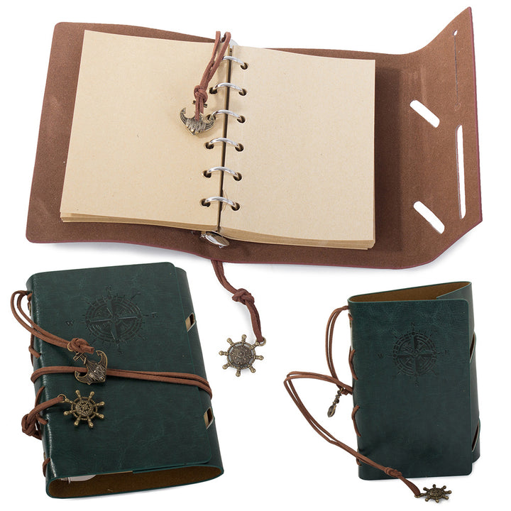 Agenda vintage, Zola®, stil retro, 70 foi, 15x10 cm, din piele ecologica, verde