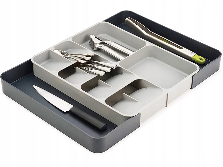 Suport tacamuri din plastic, Zola®, extensibil, 28-50 x 39 x 5 cm, gri