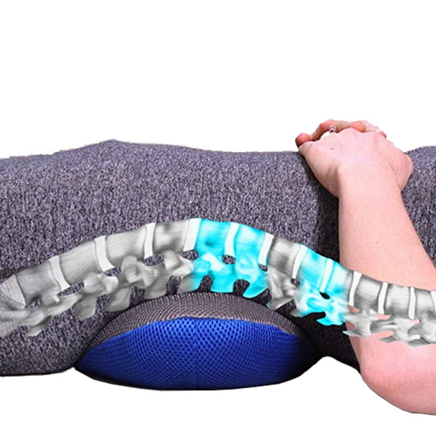 Perna ortopedica pentru sprijinul lombar al spatelui, Zola®, albastra/gri, 25x45x10 cm