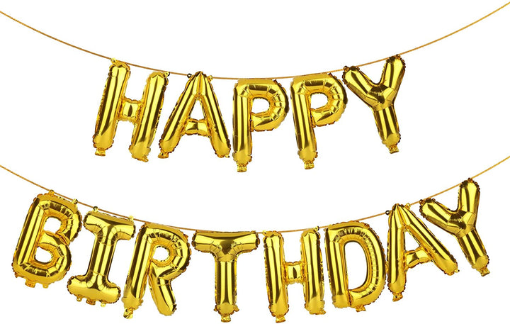 Set baloane folie, Zola®, argintiu, Happy Birthday, 27X19X0.5 cm