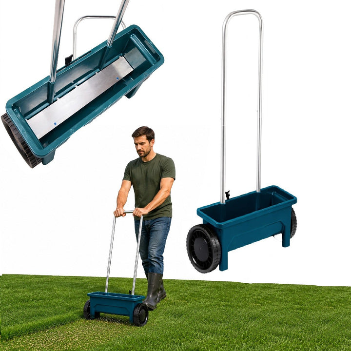 Semanatoare manuala seminte si ingrasamant, Zola, 12 L, reglare dozaj, 57 × 18.5 x 108 cm, plastic