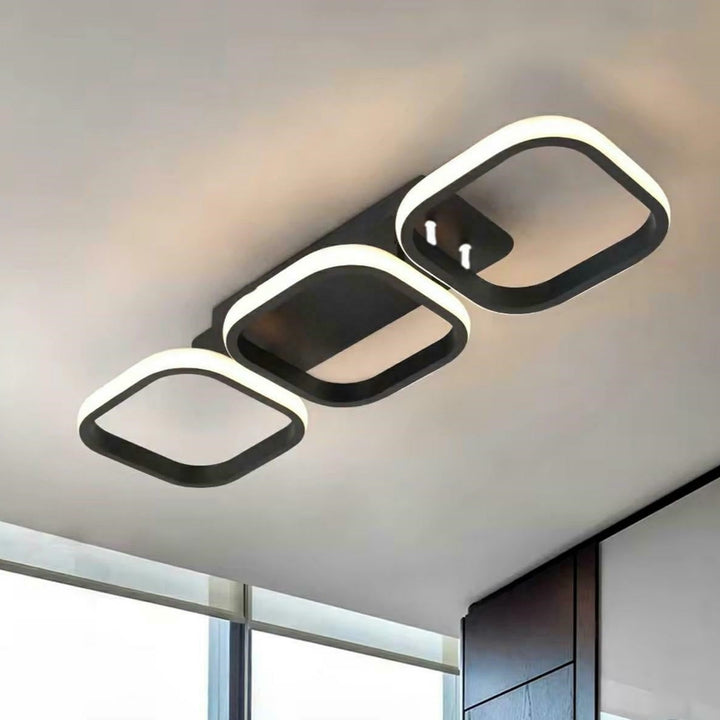 Plafoniera LED, Zola, lumina alb neutru, 4500k, montare pe tavan, aluminiu si acril, 33W, 230V, 52 x 16.5 cm, neagra