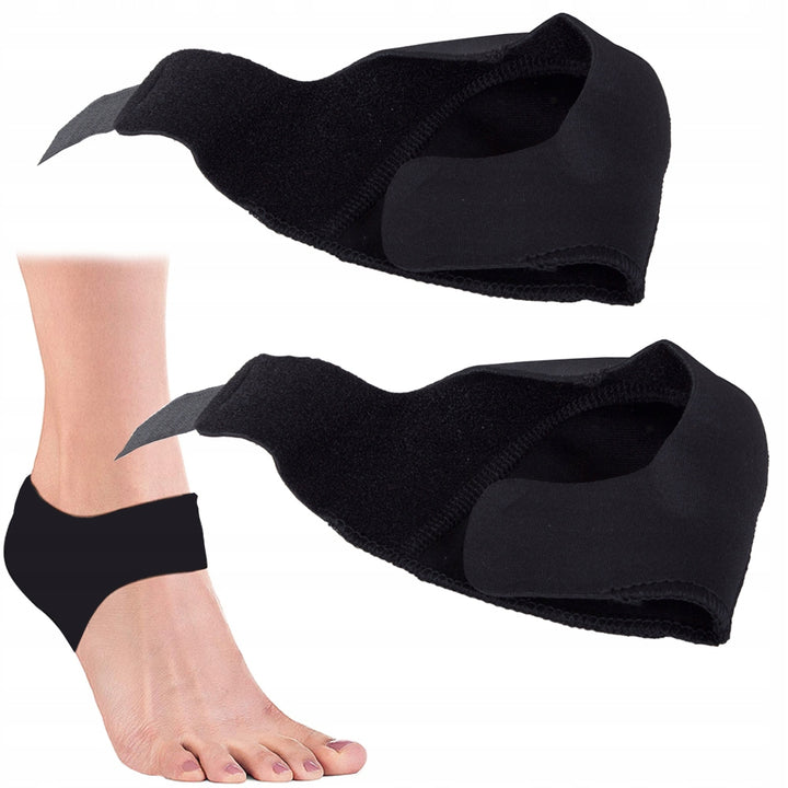 Set 2 protectii pentru calcai,  Zola®, negre, din neopren, flexibil si universal, amelioreaza durerea, 9x9 cm