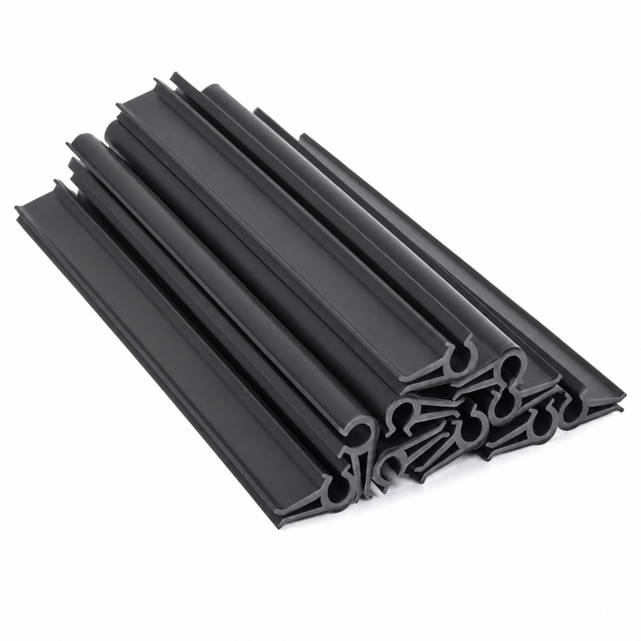 Set 10 cleme pentru benzi gard, Zola, universale, rezistente raze UV, din PVC, 19 x 2.3 cm, gri antracit