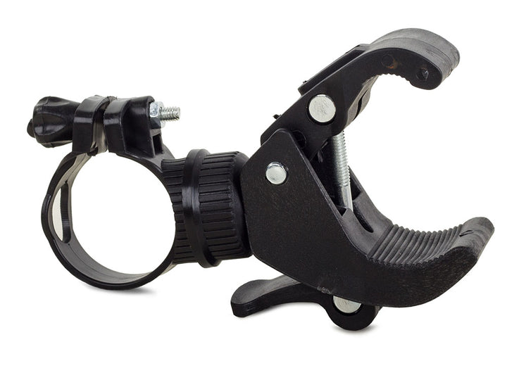 Suport reglabil de bicicleta, Zola, cu clips pentru lanterna D16-46 mm, cadru 20-35mm, negru
