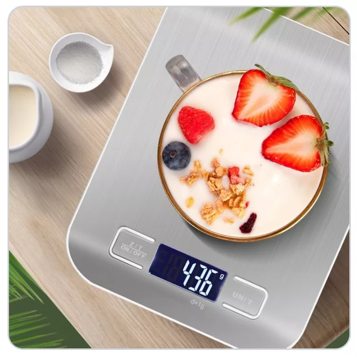 Cantar electronic de bucatarie, Zola®, sarcina maxima 5kg, ecran LCD, 14x18x1.3 cm, gri