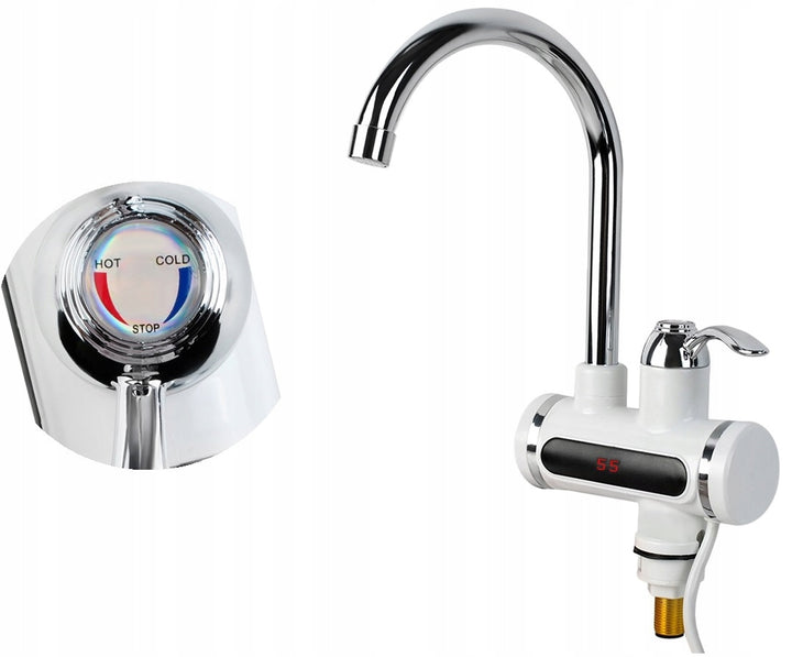Robinetul instant pentru apa calda, Zola®, electric, cu afisaj led, reglarea temperaturii 30-60 ° C, alb