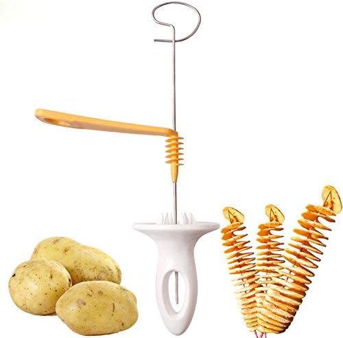 Set de spiralat cartofi, Zola®, usor de utilizat, manual, otel inoxidabil, 22 cm, argintiu