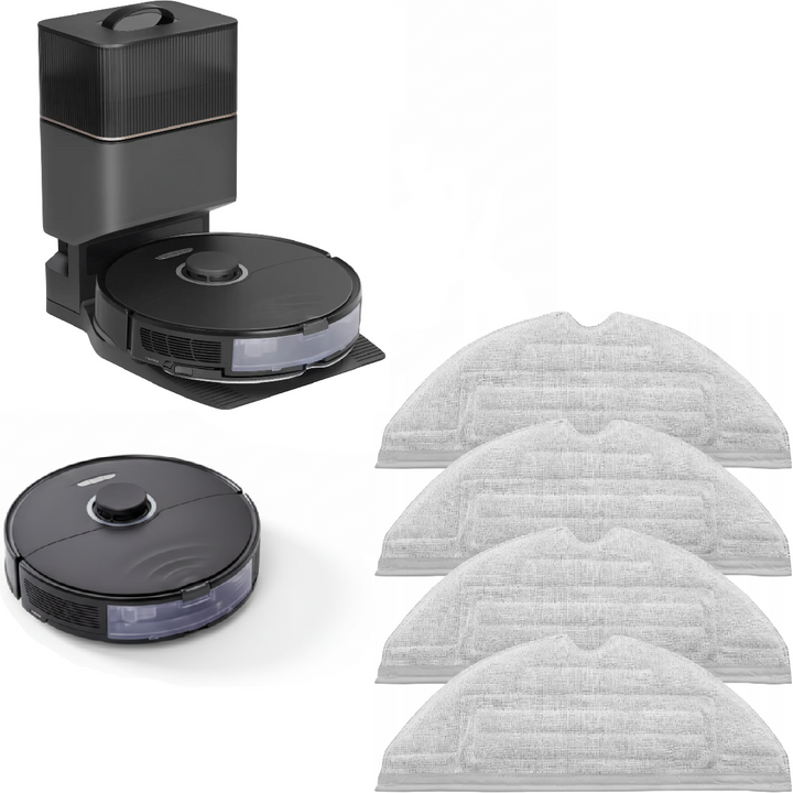 Set 4 lavete mop compatibile robot Roborock, Zola, microfibra, compatibile S8 / S8+ / S7 / S7+, lavabile si reutilizabile, 30 x 11.5 cm