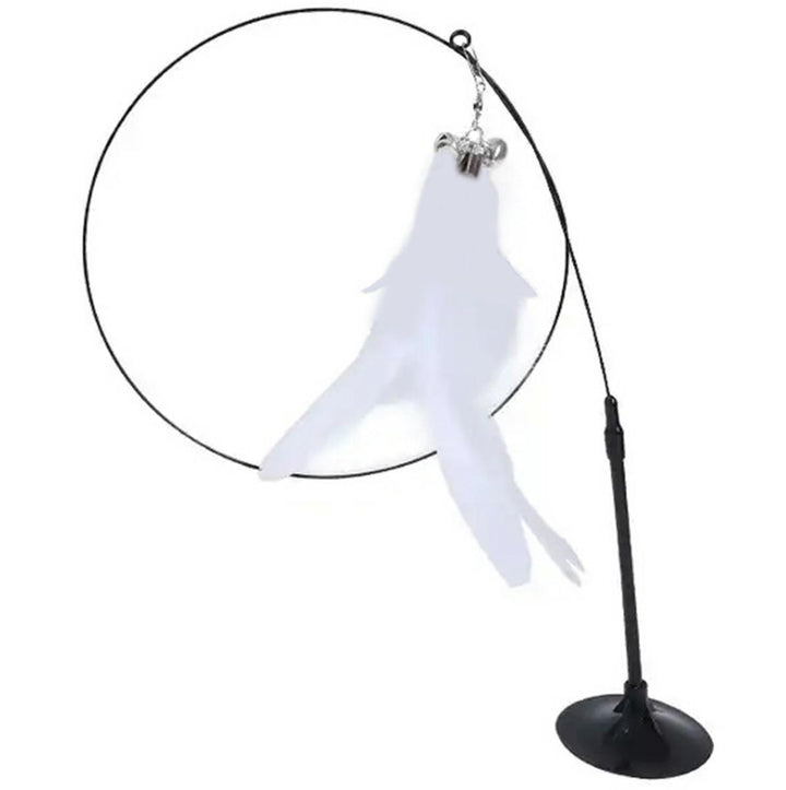 Jucarie interactiva pentru pisici, Zola®, plastic si metal, 95x7 cm, negru-alb