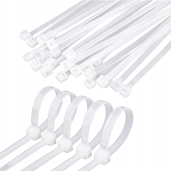 Set 100 de bucati coliere din plastic, Zola®, 100x2.5 mm, alb