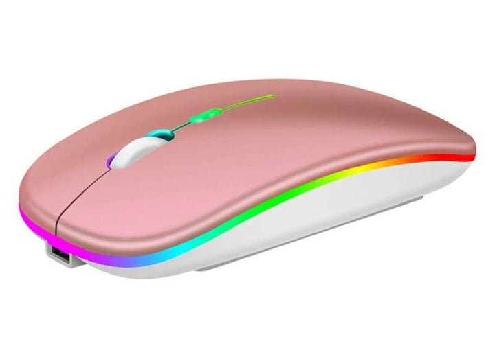 Mouse optic cu WI-FI, Zola®, leduri multicolore, 11x6x2.5 cm,roz