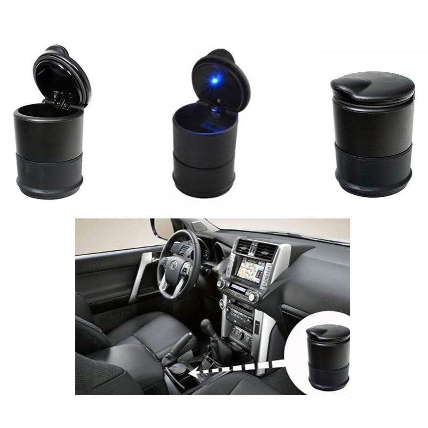 Scumiera auto cu led, Zola®, negru, universala, 7x9 cm