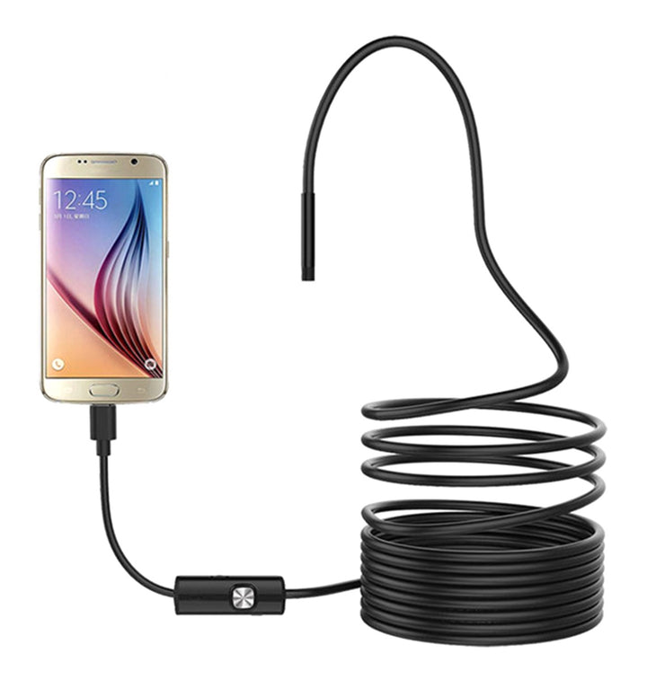 Camera endoscopica 6 leduri, Zola®, 5 m, conectare la telefon, PC, USB, micro USB,USB C, reglare luminozitate, capete incluse, diametrul arborelui camerei 5.5 mm