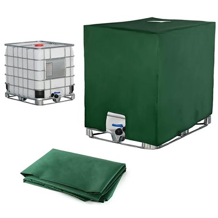 Husa pentru rezervor de apa cu capacitate 1000 l, Zola, rezistenta la umiditate, praf si radiatii UV, 116 x 100 x 120 cm, Oxford 210D, verde