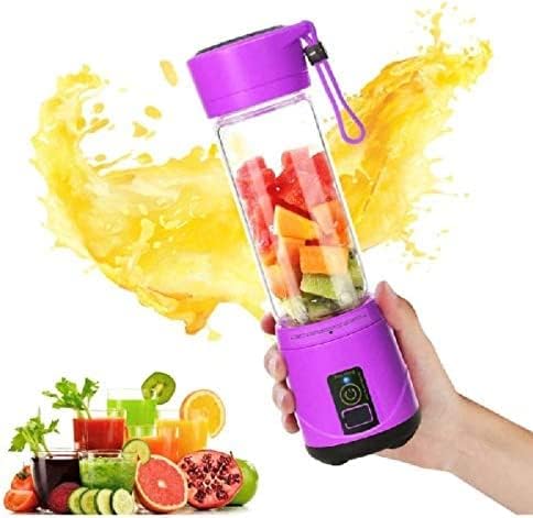 Blender portabil, UBX, USB, 2000 mAh, otel inoxidabil, 380 ml, 25W, 22.5x8 cm, mov