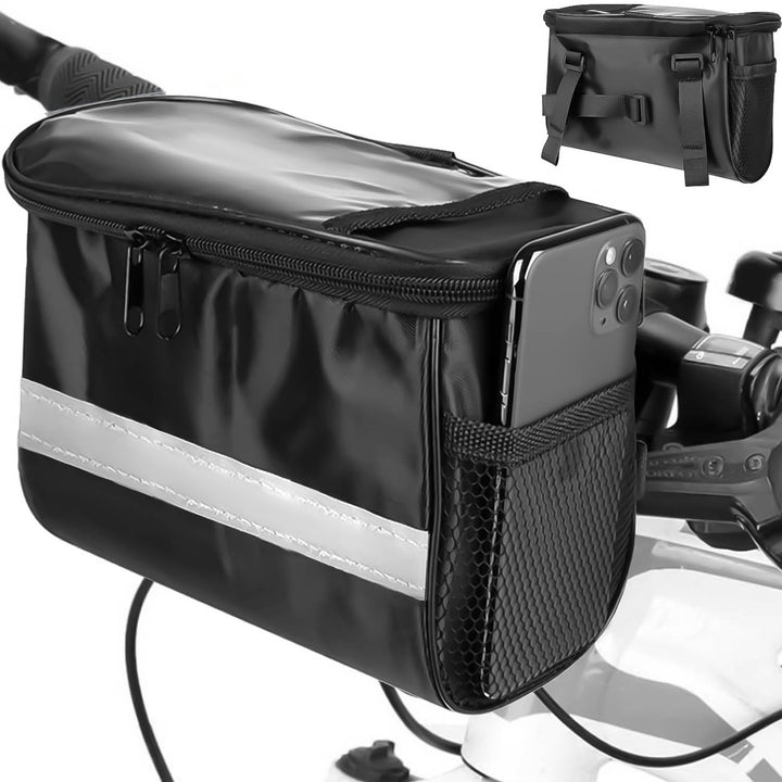 Geanta bicicleta, Zola®, prindere pe ghidon , neagra, 15x20x11 cm