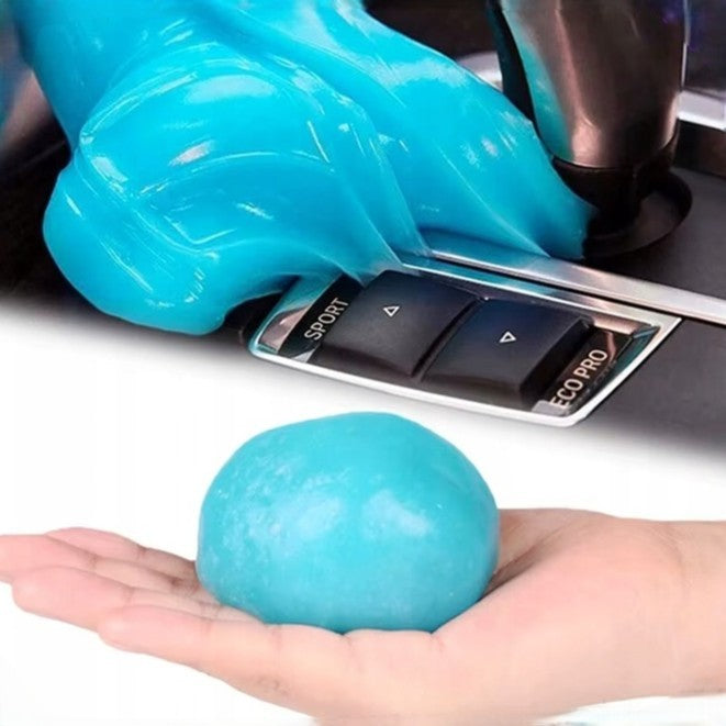 Gel slime pentru curatarea prafului si murdariei din locuri greu accesibile, Zola, plic zip, 70 g, multifunctional, antibacterian, reutilizabil, albastru