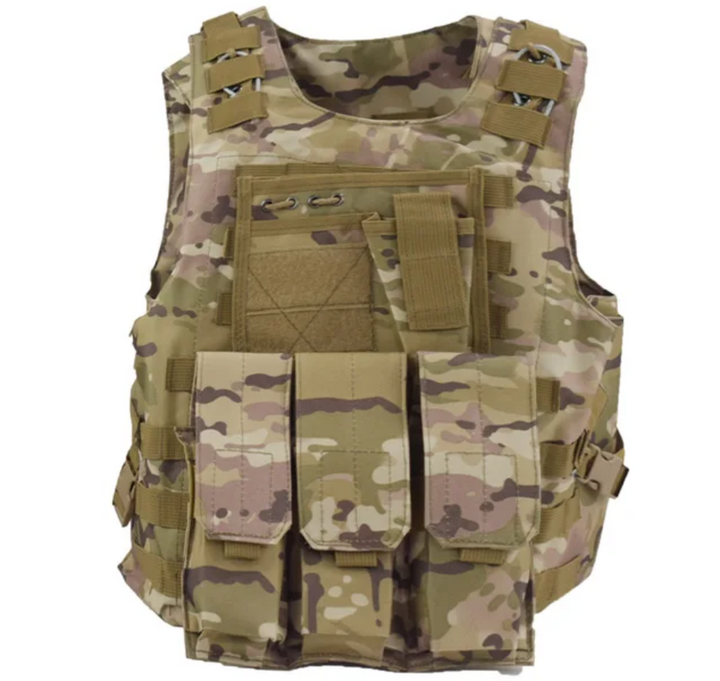 Vesta tactica airsoft, Zola®, reglabila, cu buzunare, army verde deschis
