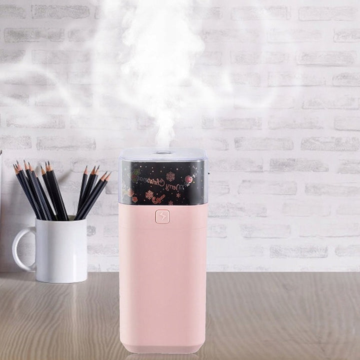 Umidificator cu proiectie, Zola®, difuzor de arome,  3 sabloane cu imagini, USB,  5 moduri de functionare, 14.5x 6.5 cm, roz