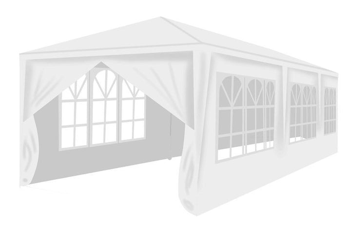 Cort, pavilion de gradina, evenimente, Zola®, cu 4 laterale, ferestre mari, fermoar, alb, 3x9m